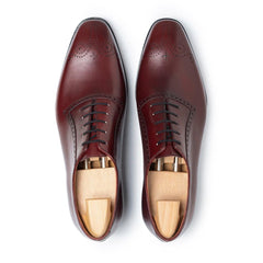 Valente Regal: Elegant Wingtip Oxford Burgundy Leather Formal Shoes with Detailing