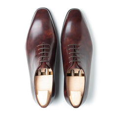 Victor Luxe: Polished Wholecut Oxford Brown Leather Formal Shoes for Men