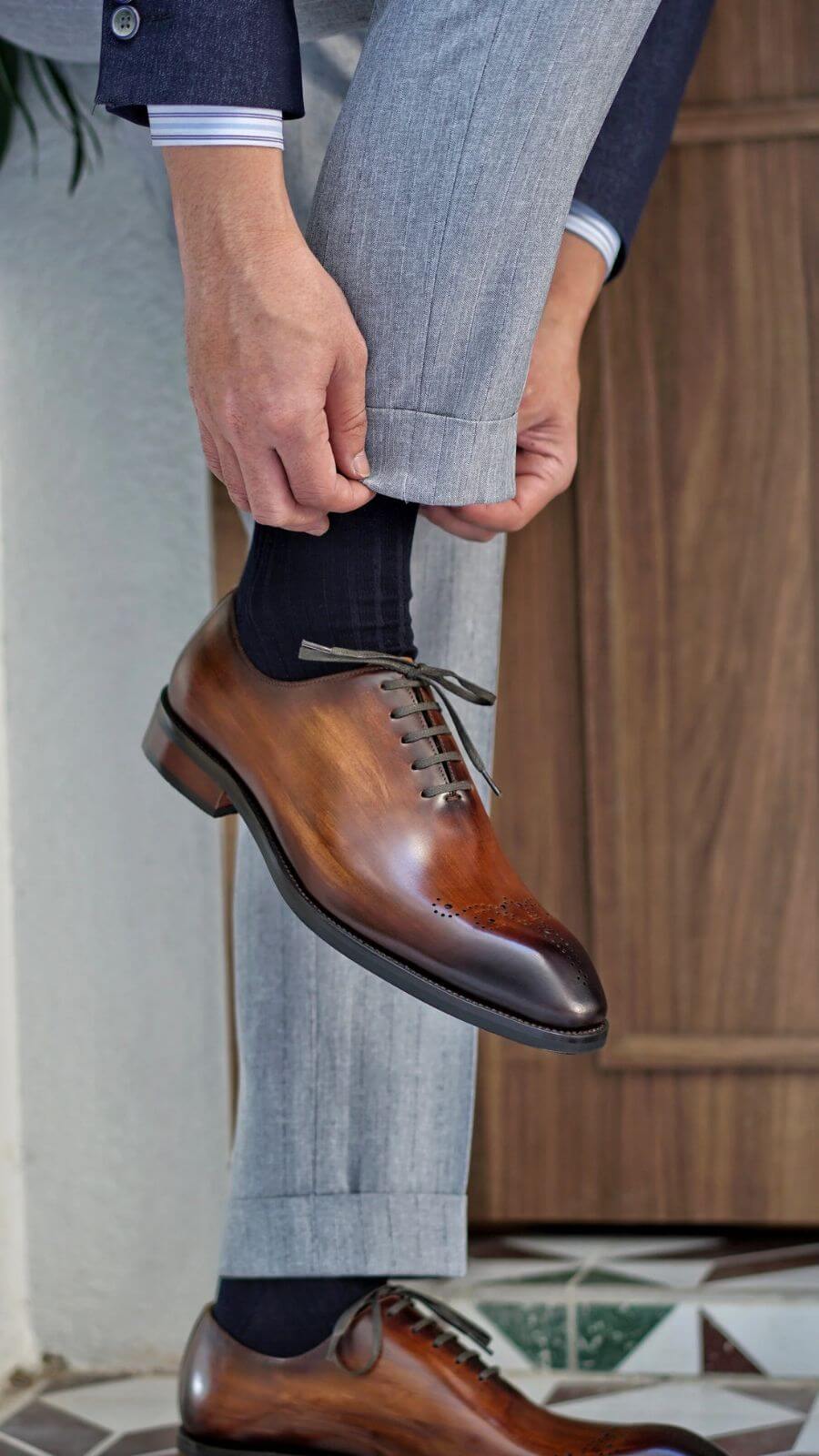 Rich Brown Wholecut Oxford Shoes