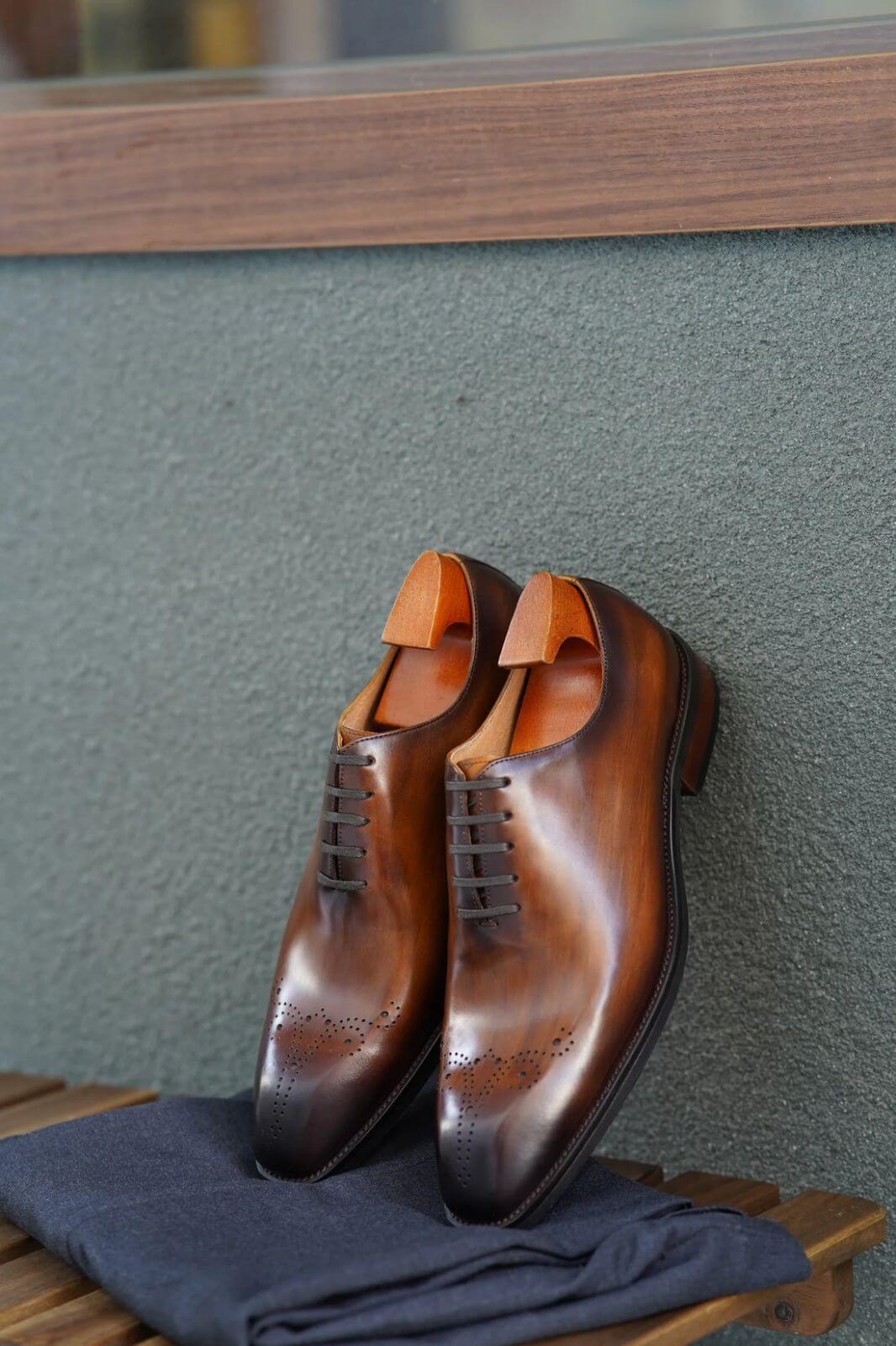 Rich Brown Wholecut Oxford Shoes