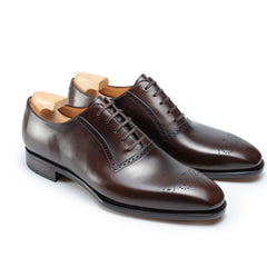 Valente Regal: Elegant Wingtip Oxford Brown Leather Formal Shoes with Detailing