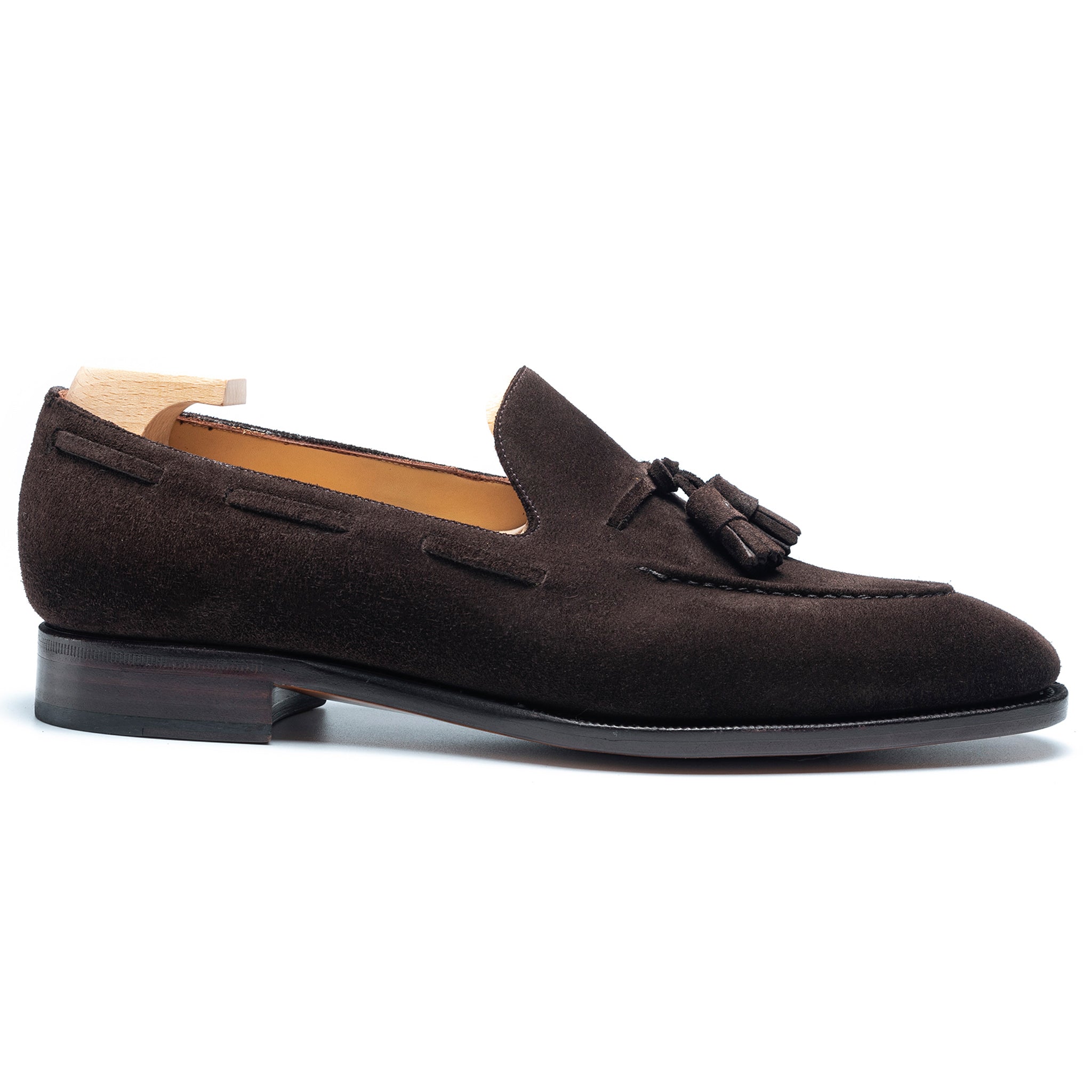 Brown Tassel Suede Loafers for Men – Distinctive Handmade Luxury Leather Shoes