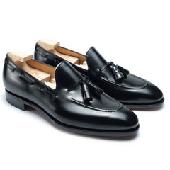Black Leather tassel Loafers for Men – Sleek Handmade Luxury Leather Shoes