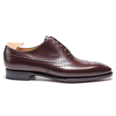 Leonardo Luxe: Polished Brown Brogue with Perforated Detailing