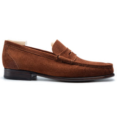 Dark Tan suede Loafers for Men – Vintage Handmade Luxury Leather Shoesa