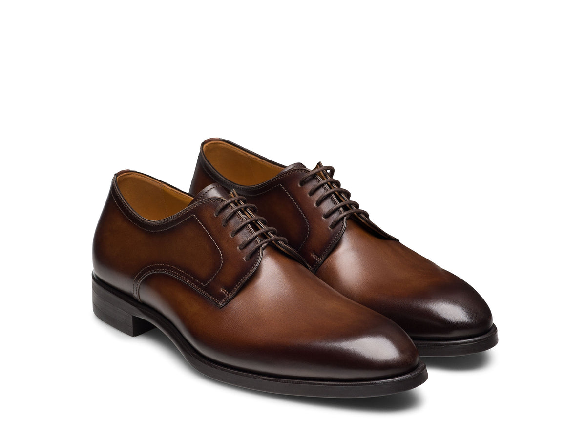 Brown Leather Lorenzo Lace-Up Derby Shoes