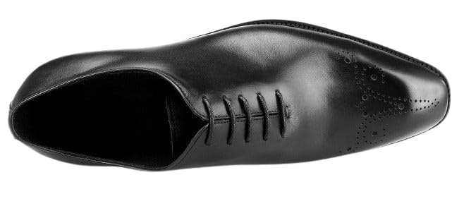 Handmade Black Leather Whole Cut Wingtips Oxford Formal Shoes