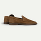 Elegant Dark Brown suede Yatch loafer and a comfortable white sole.