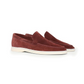 Elegant Maroon Suede Yatch loafer and a comfortable white sole.