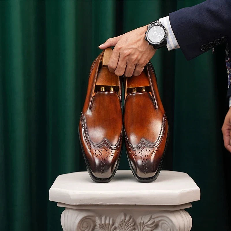 Alessandro Brown Wingtip Loafers