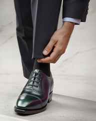Black Oxford Cap Toe Shoes for Men – Luxury Leather Brogue Dress Shoes