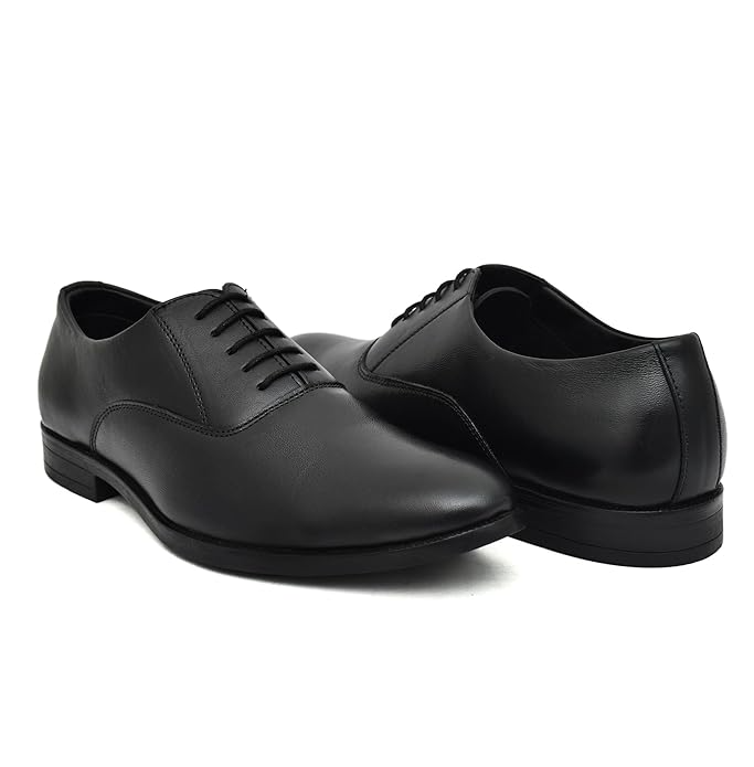 Men's Classic Black Formal Oxford Shoes with Sleek Lace-Up Design Attire Shoes for Men