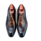 Elegant Brown Leather Wingtip Oxford Shoes with Wooden Shoe Trees For Men