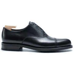 Caspian Prestige: Premium Oxford Black Leather Formal Shoes – Full Brogue Pattern