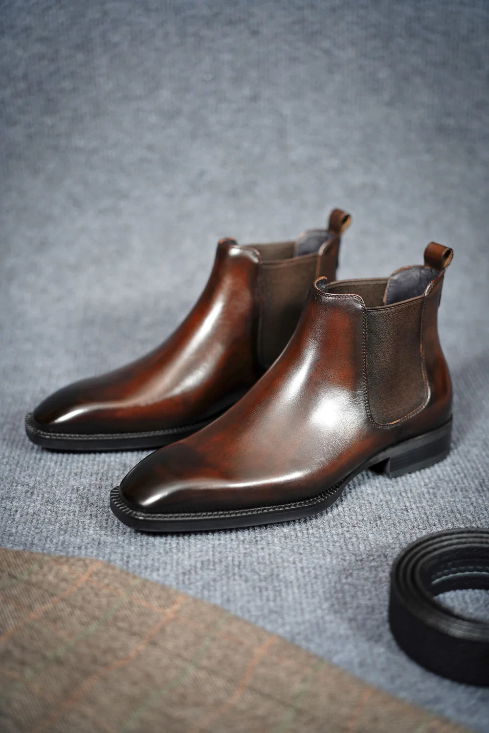 Tan Leatehr Bradford Luxe Brogue Chelsea Boots (Copy)