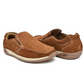 Men's Tan Suede Loafers with Contrast Stitching  Casual Slip-On Shoes For Men