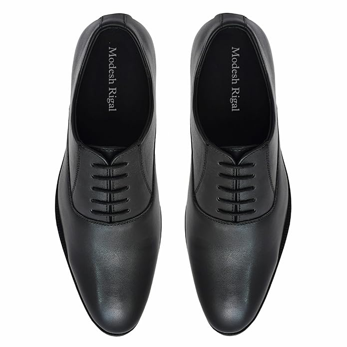 Men's Classic Black Formal Oxford Shoes with Sleek Lace-Up Design Attire Shoes for Men