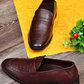 Men's Burgundy Leather Croc Slip-On Loafers Classic Design Unbeatable Comfort Shoes for Men