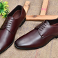 Men's Classic Burgundy Formal Oxford Shoes with Sleek Lace-Up Design Attire Shoes for Men