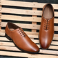 Men's Classic Tan Formal Oxford Shoes with Sleek Lace-Up Design Attire Shoes for Men