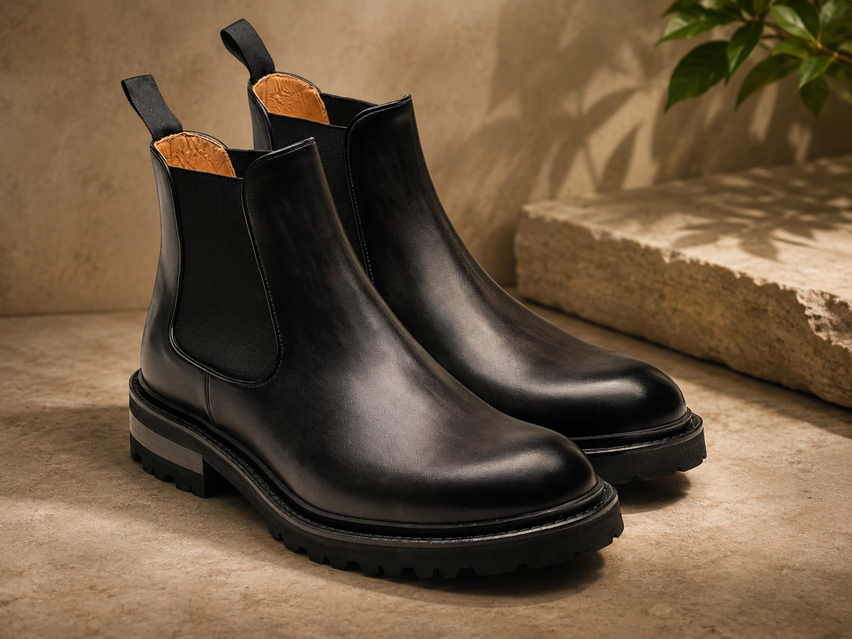 Black Leather Vareto Chunky Chelsea Boots – Hiking & Trekking Boots