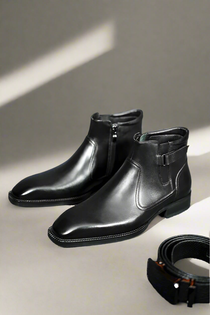 "Vortex" Black  Zipper Boot