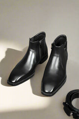 "Vortex" Black  Zipper Boot