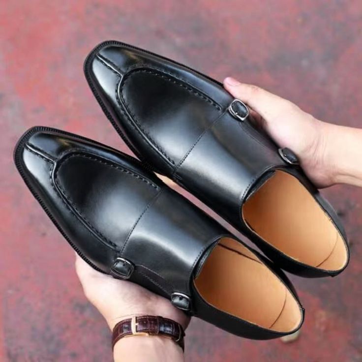 Victor Jet: Timeless Black Calfskin Double Monk