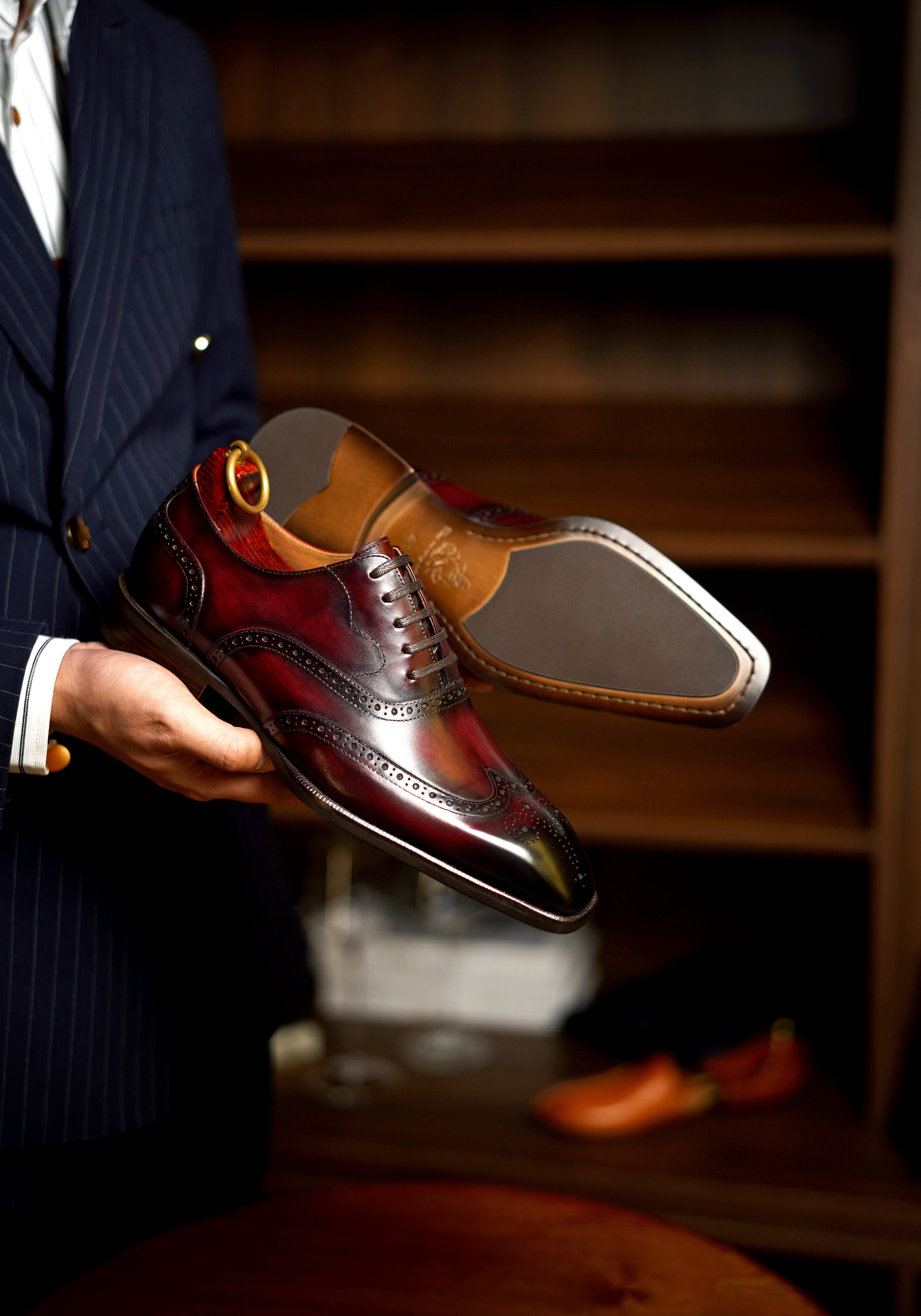 Bordeaux Wingtip Oxfords for Men