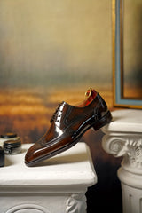 Brown Wingtip Oxford Shoes for Men