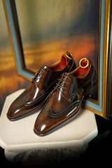 Brown Wingtip Oxford Shoes for Men