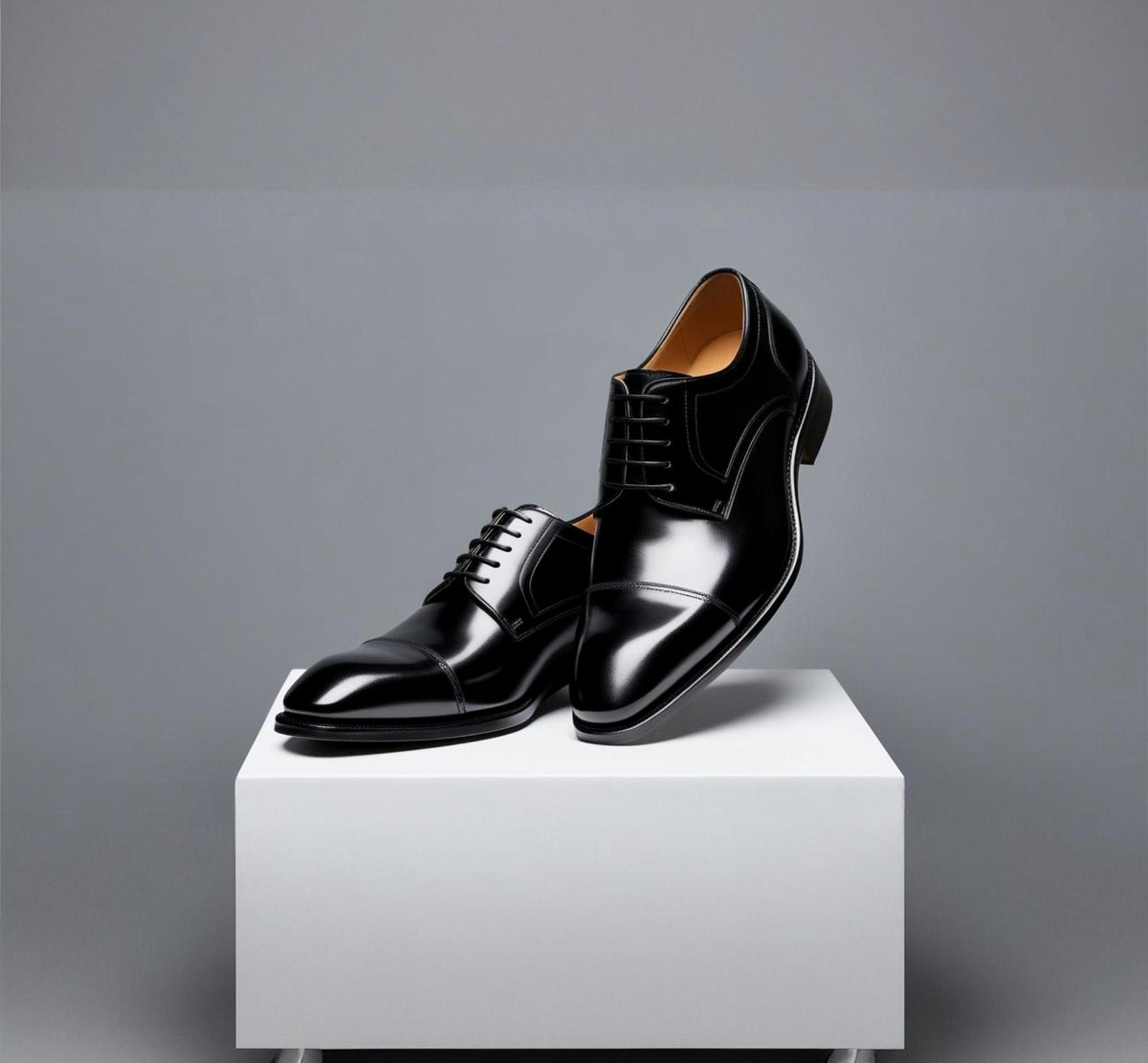 Maximilian Jet: Refined Black Calf Leather Oxford