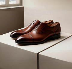 Dorian Copper: Modern Tan Leather Formal Oxford