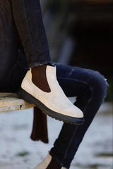 "Onyx" Beige Suede Chelsea Boot