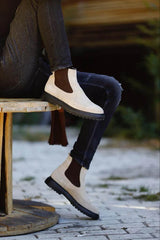 "Onyx" Beige Suede Chelsea Boot