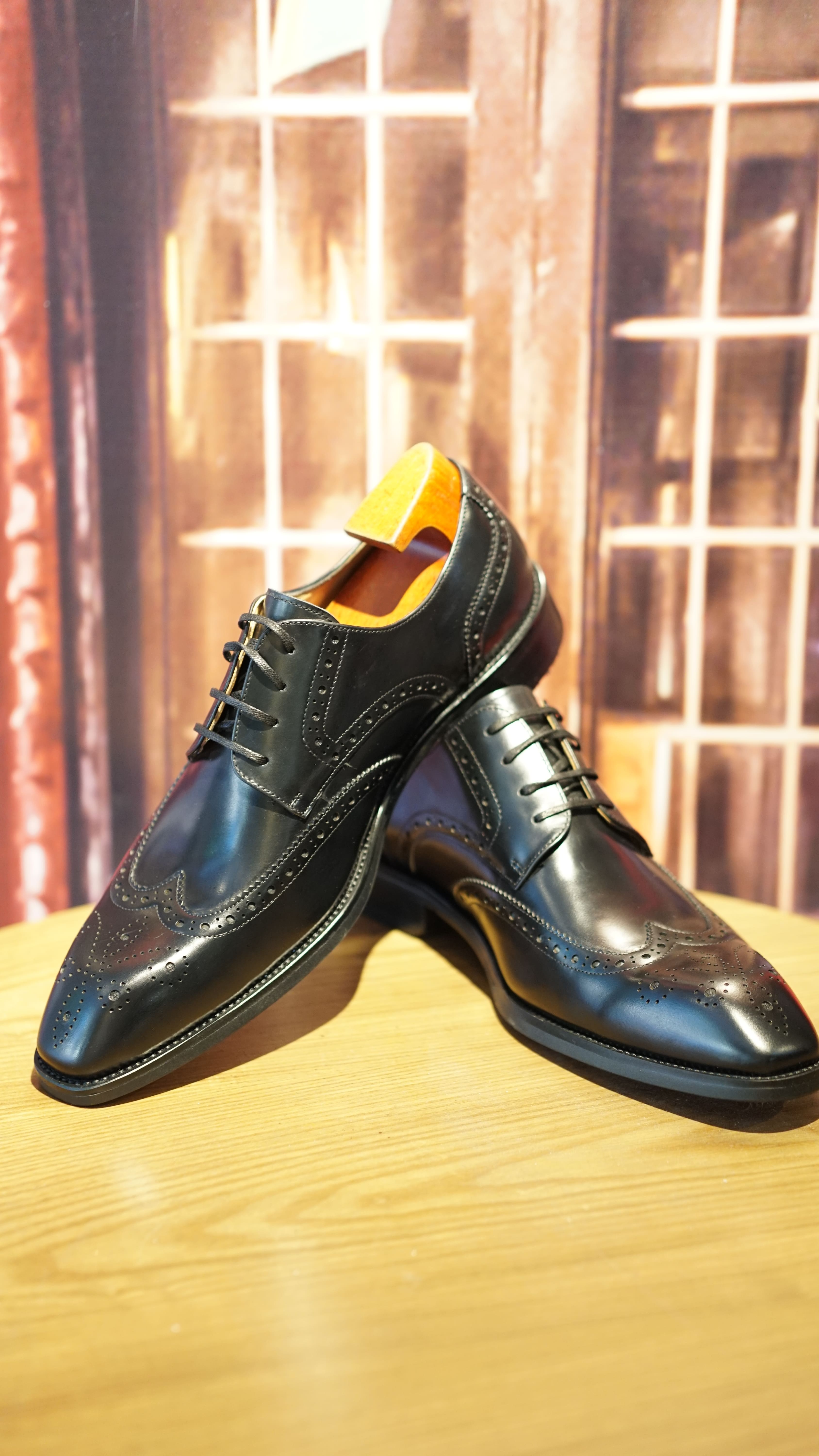 Artisan Crafted Wingtip Brogues in Black