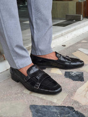 Midnight Double Buckle Leather Loafer