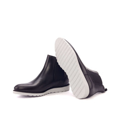 Black Chelsea Boots with White Soles