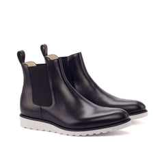 Black Chelsea Boots with White Soles