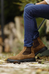 "Onyx" Dark tan Suede Chelsea Boot