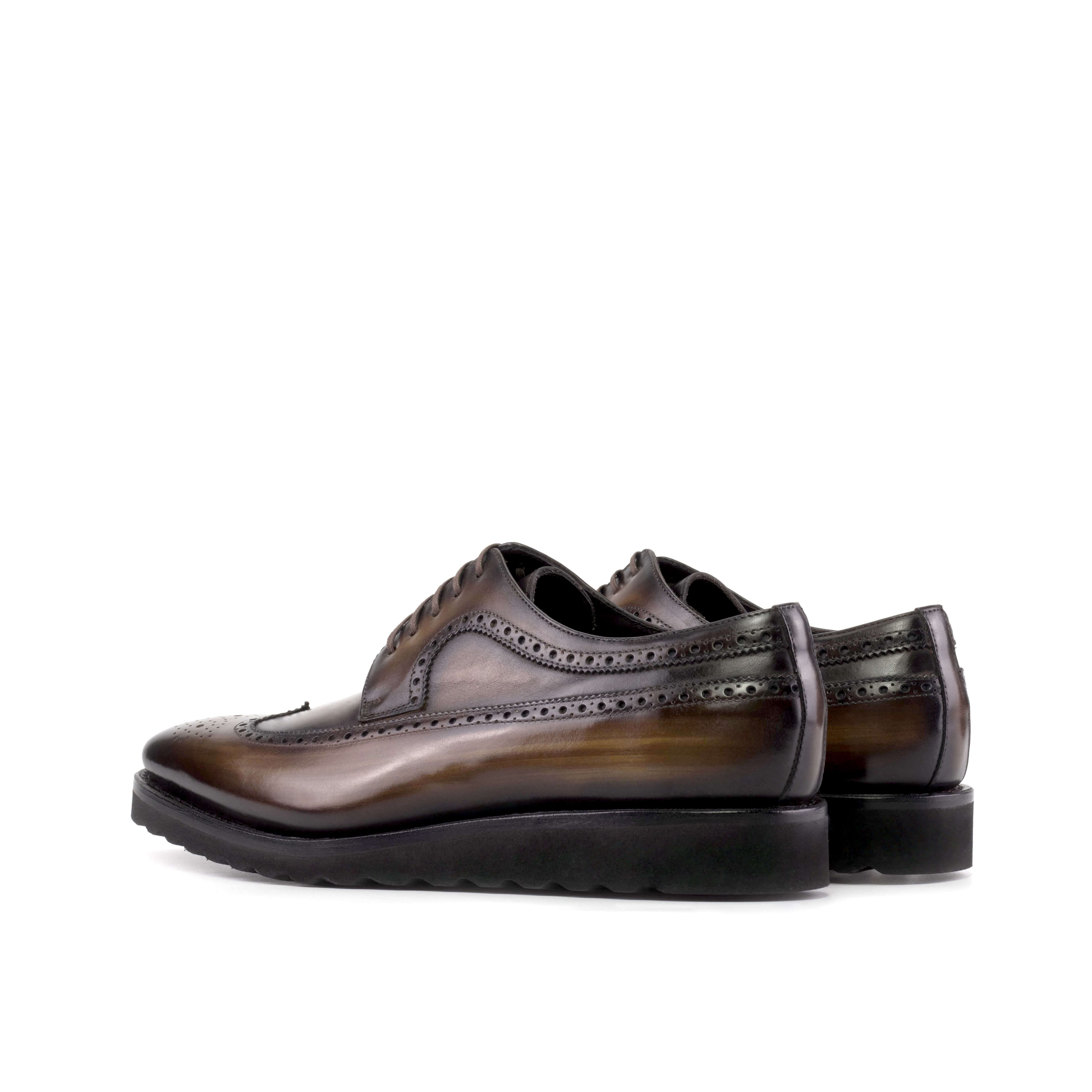 Brown Patina Longwing Derby Shoe