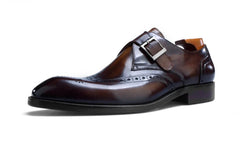 Brown Monk Strap Shoes by Burton