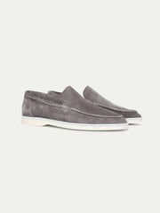 Summer Luxe: Premium Grey Suede Loafers