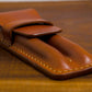 Leather pen case for 2 pens