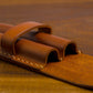 Leather pen case for 2 pens