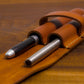 Leather pen case for 2 pens