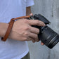 Tan Leather Camera Wrist Strap