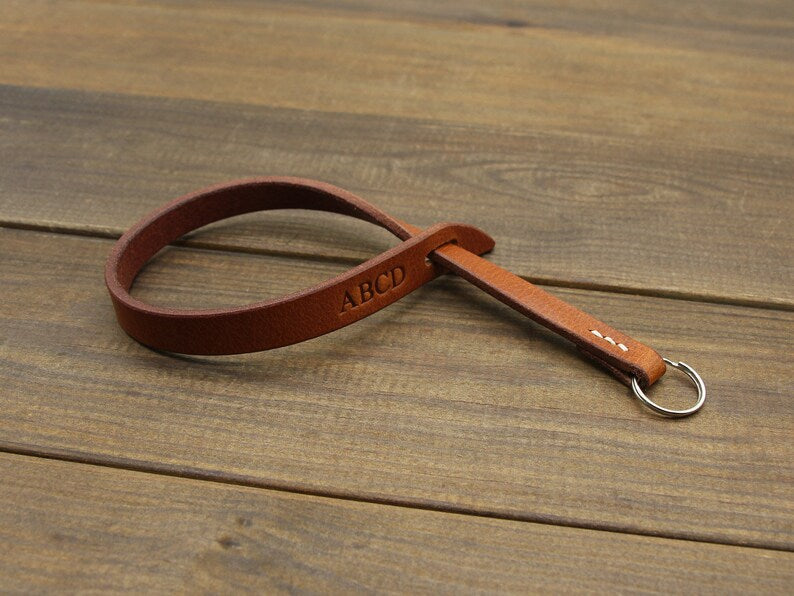 Tan Leather Camera Wrist Strap