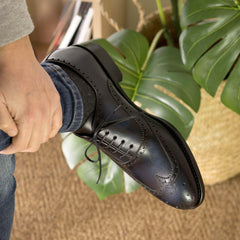 Navy Blue Brogue Shoes: Manhattan Style