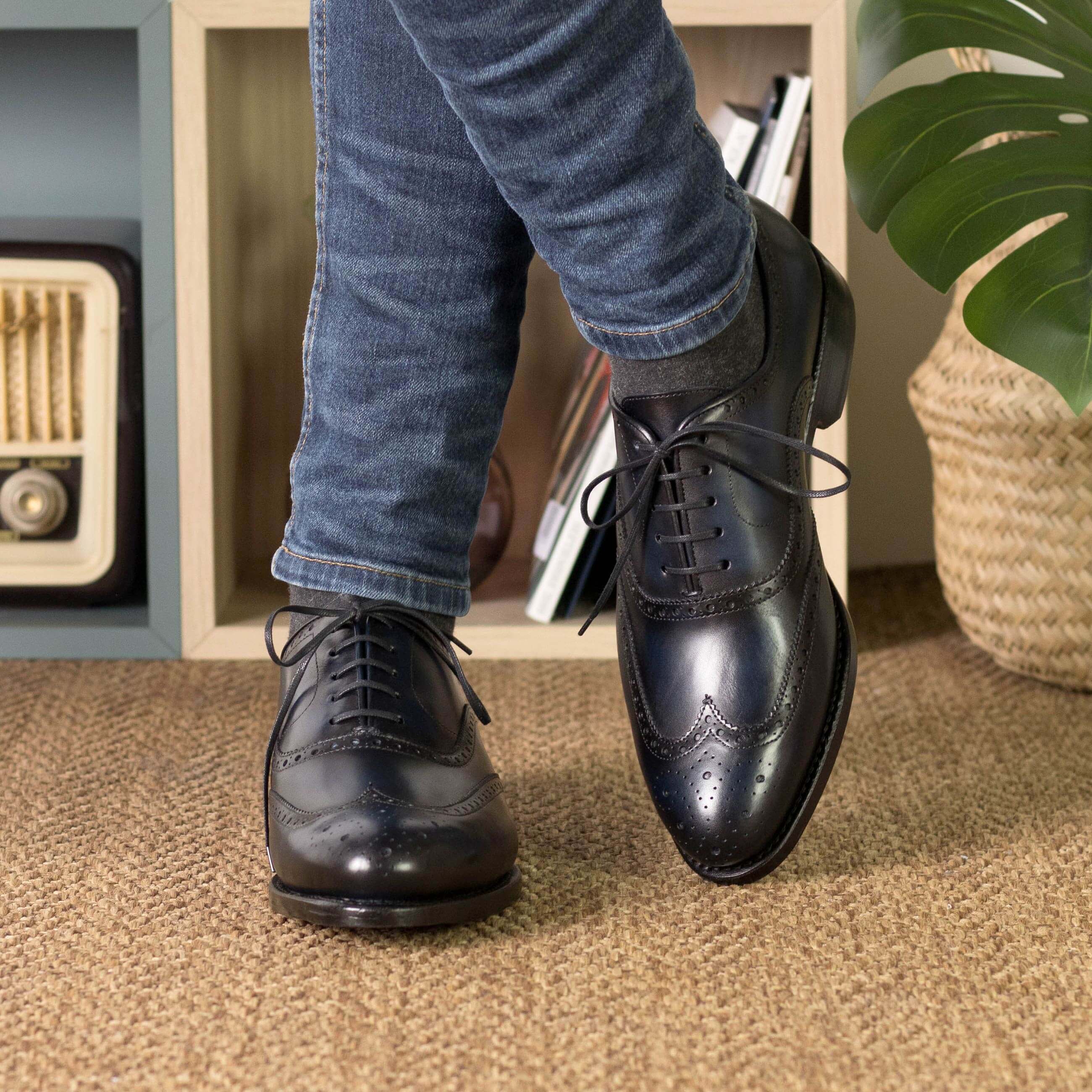 Navy Blue Brogue Shoes: Manhattan Style